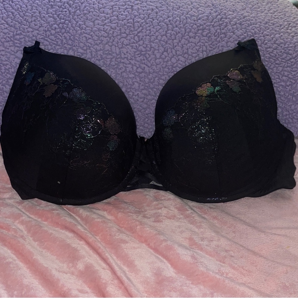 Cacique Black Floral Lace Bra
